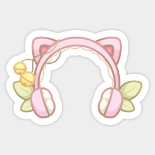 Cute Cozy Pink Gaming Console Cat Ears Headphones Sticker